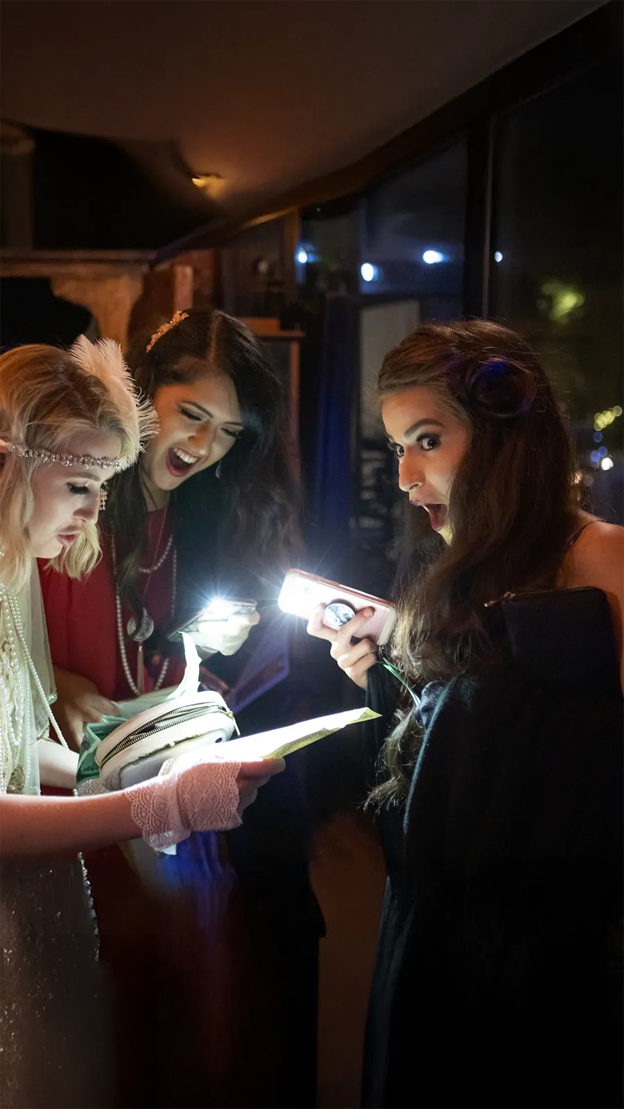 Guests at a Murder Mystery Company public dinner show in Las Vegas